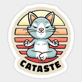 Cat Namaste Sticker
